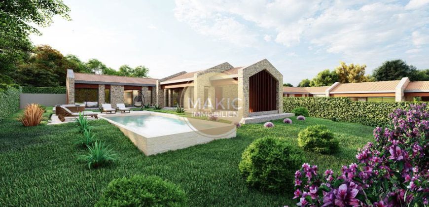 ISTRA -Građevinsko zemljište s projektom za kuću iz snova i bazenom u Istri